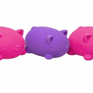 Lot of 3 Needoh Cool Cats Sensory Squeeze Toy Ages 3 to Adult 2 Pink 1 Purple